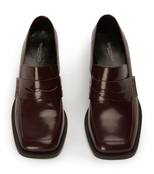 Chocolate Tony Bianco Lomax Vino Hi Shine 6.5cm Loafers | MZAHR72771