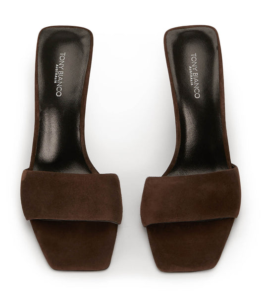 Chocolate Tony Bianco Natalie Espresso Suede 10.5cm Stiletto Heels | ZAEGJ55251