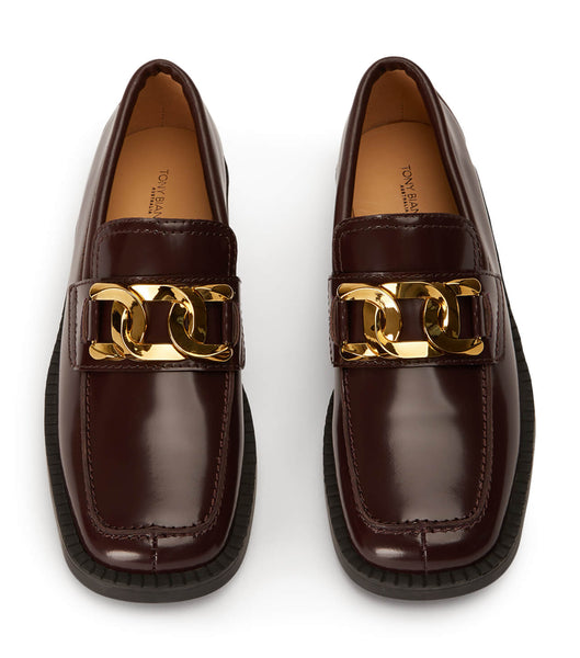 Chocolate Tony Bianco Tia Vino Hi Shine 4cm Loafers | DZAKV96791