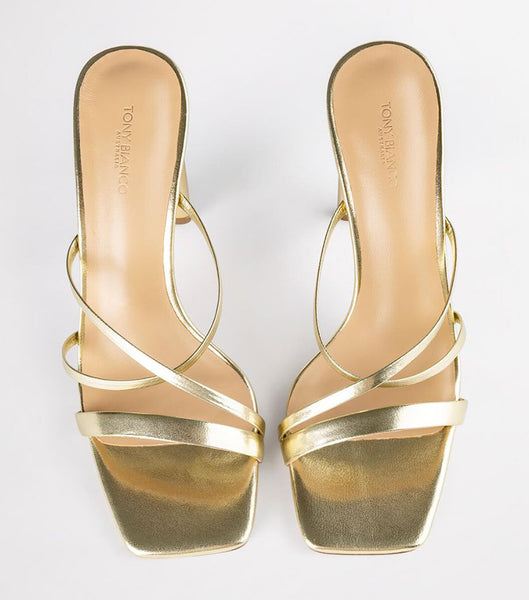Gold / Metal Tony Bianco Fior Gold Nappa Metallic 11cm Bridal Heels | LZATR63233