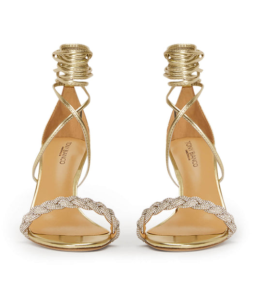Gold / Metal Tony Bianco Henley Gold Nappa Metallic 8.5cm Bling Heels | LZASX13823