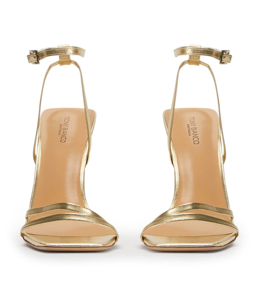 Gold / Metal Tony Bianco Nix Gold Nappa Metallic 10.5cm Bridal Heels | DZAKV52406