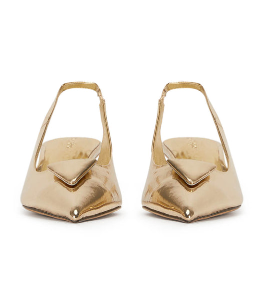 Gold Tony Bianco Kimmy Gold Shine 4.5cm Court Shoes | ZAJKU87563