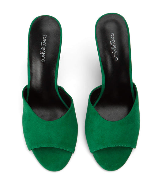 Green Tony Bianco Galaxy Jade Suede 11cm Wedges | MZAFT99800