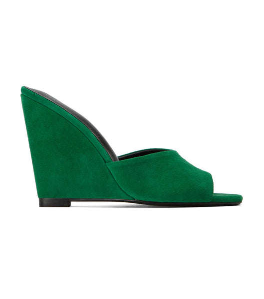 Green Tony Bianco Galaxy Jade Suede 11cm Wedges | MZAFT99800