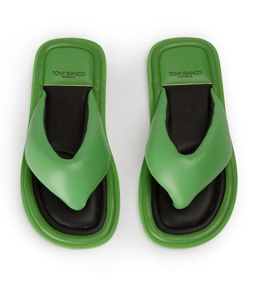 Green Tony Bianco Nikki Acid Green Thong Sandals | UZATG92084