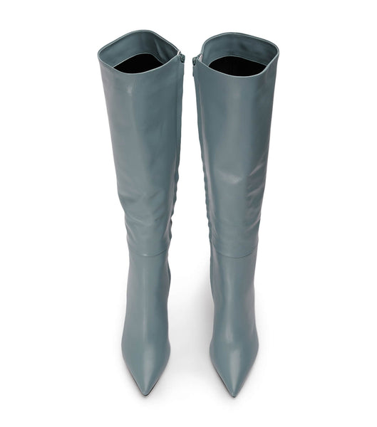 Grey Tony Bianco Apollo Steel Nappa 10.5cm Knee High Boots | QZAUV60724