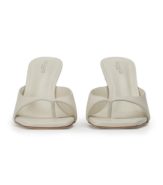 Grey Tony Bianco Crystle Dove Nappa 8.5cm Thong Sandals | ZAJZR90171