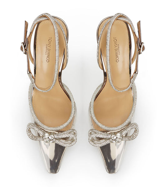 Grey Tony Bianco Eros Clear Vinylite/Gunmetal Shine 10.5cm Court Shoes | AZADF15731