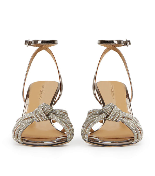 Grey Tony Bianco Helena Gunmetal Shine 8.5cm Bling Heels | ZAJKU23363