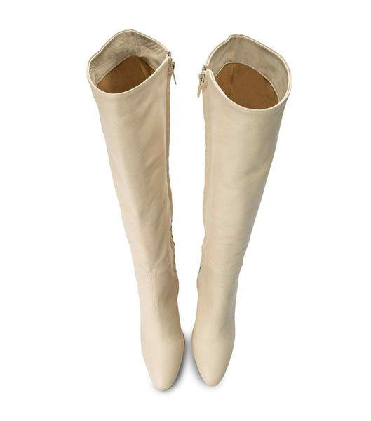 Light Yellow Tony Bianco Bellez Vanilla Venice 9.5cm Knee High Boots | FZAHY85560