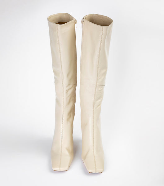 Light Yellow Tony Bianco Fantasy Vanilla Nappa 8cm Knee High Boots | ZAJKU99322