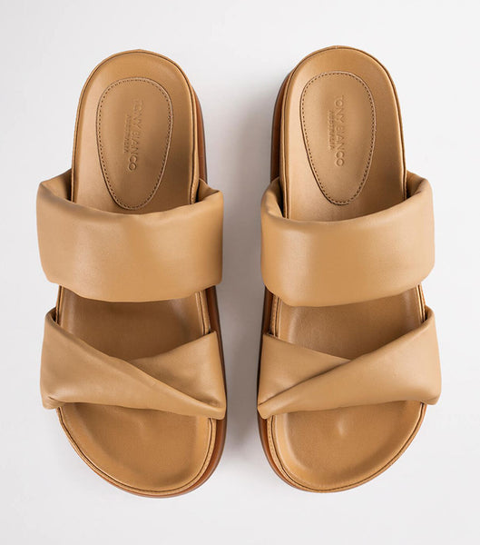 Orange Tony Bianco Henry Honey Nappa 3.5cm Flat Sandals | BZASO10243