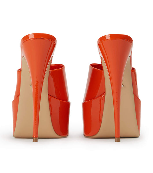 Orange Tony Bianco Jordyn Citrus Patent 15cm Platform Shoes | GZAUC62919