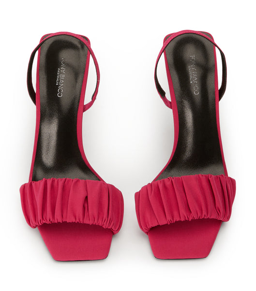 Red Tony Bianco Nixon Persian Crepe 10.5cm Event Heels | MZAHR82914