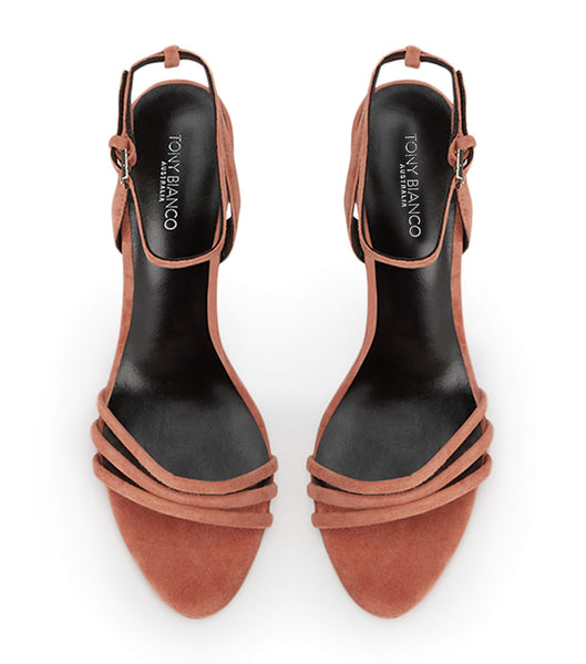 Rose Tony Bianco Rush Rose Suede 9.5cm Strappy Heels | XZABH73491