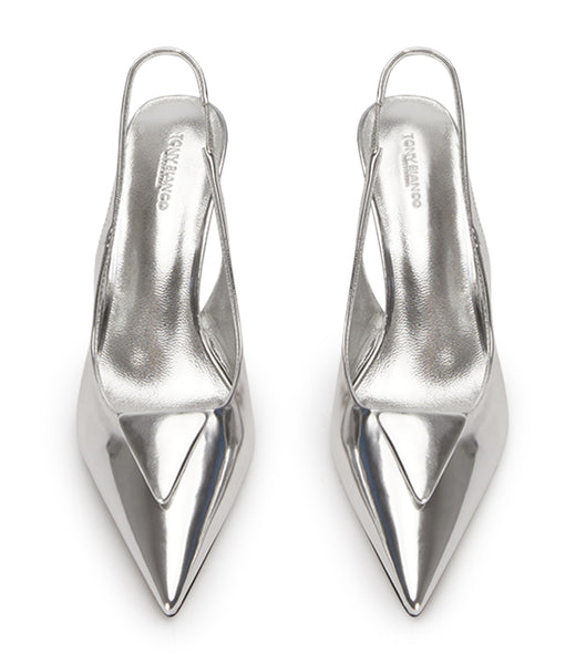 Silver Tony Bianco Bertie Silver Shine 7.5cm Low Heels | PZAER71523
