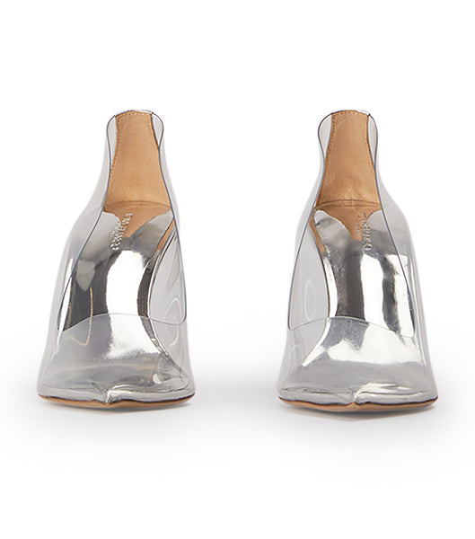 Silver Tony Bianco Dolly Clear Vinylite/Silver 9.5cm Court Shoes | TZAPQ34185