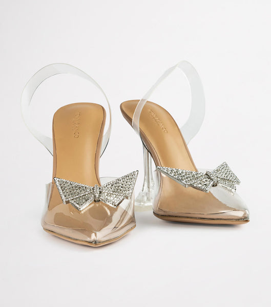 Silver Tony Bianco Laos Clear Vinylite 10.3cm Court Shoes | QZAWA99101