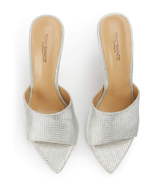 Silver Tony Bianco Marley Silver Aura 10.5cm Bling Heels | PZAER54325
