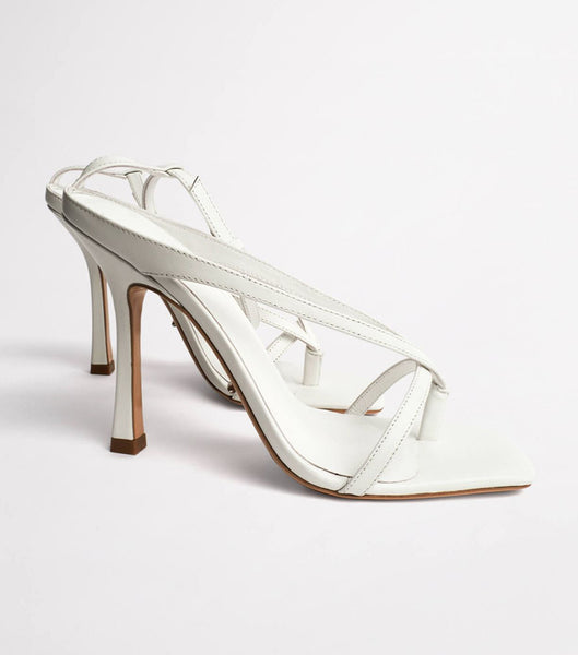 White Tony Bianco Faythe White Kid 10.5cm Thong Sandals | BZASO28864