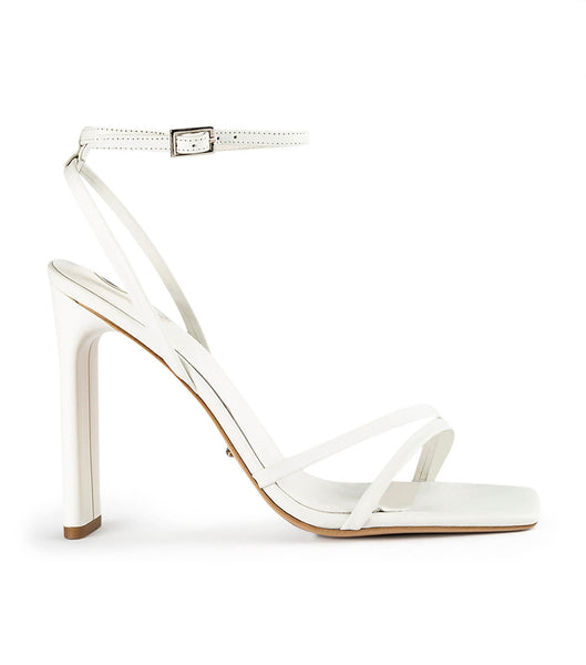 White Tony Bianco Fiance Milk Capretto 11cm Strappy Heels | ZAQAV94065