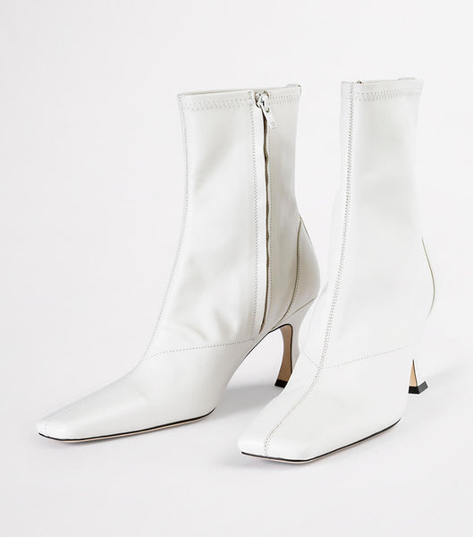 White Tony Bianco Fomo Dove Nappa 8cm Heeled Boots | UZATG84339