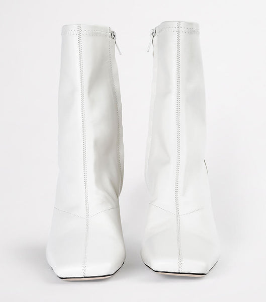White Tony Bianco Fomo Dove Nappa 8cm Heeled Boots | UZATG84339