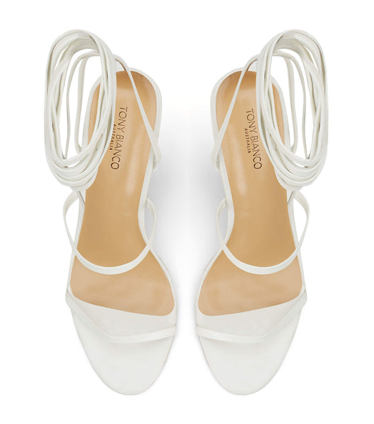 White Tony Bianco Gabriella Milk Capretto 11cm Strappy Heels | ZACIF54316