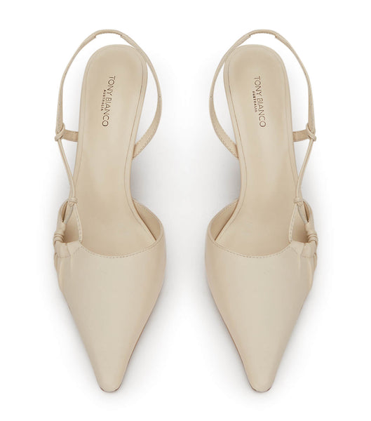 White Tony Bianco Sakai Dove Nappa 8cm Low Heels | ZAEAH34555