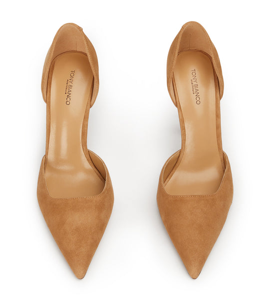 Yellow Tony Bianco Gala Butterscotch Suede 10cm Court Shoes | ZANEJ38665