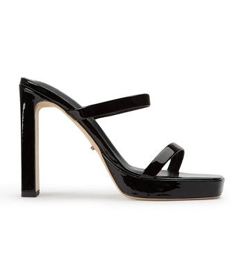 Black Tony Bianco Diane Black Patent 11.5cm Block Heels | TZAPQ45611