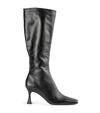 Black Tony Bianco Fantasy Black Venice 8cm Knee High Boots | ZAICD42296