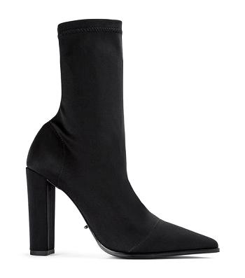 Black Tony Bianco Lila Black Lycra 10.3cm Ankle Boots | UZAND94491