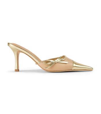 Gold Tony Bianco Shirley Beech/Gold 8cm Low Heels | YZAGT51017