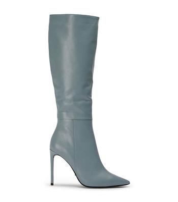 Grey Tony Bianco Apollo Steel Nappa 10.5cm Knee High Boots | QZAUV60724