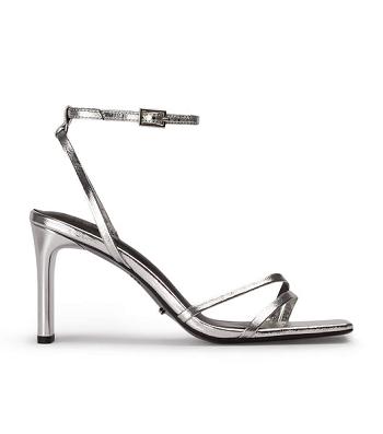 Silver Tony Bianco Corso Silver Foil 8.5cm Stiletto Heels | ZAJBT86093