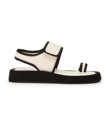 White / Black Tony Bianco Iso White/Black Neoprene 3.5cm Sandals | LZATR78364