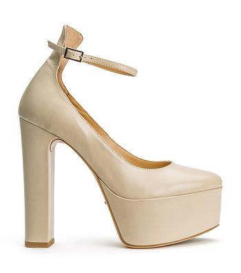 White Tony Bianco Jaguar Vanilla Capretto 14cm Platform Shoes | ZACIF29097